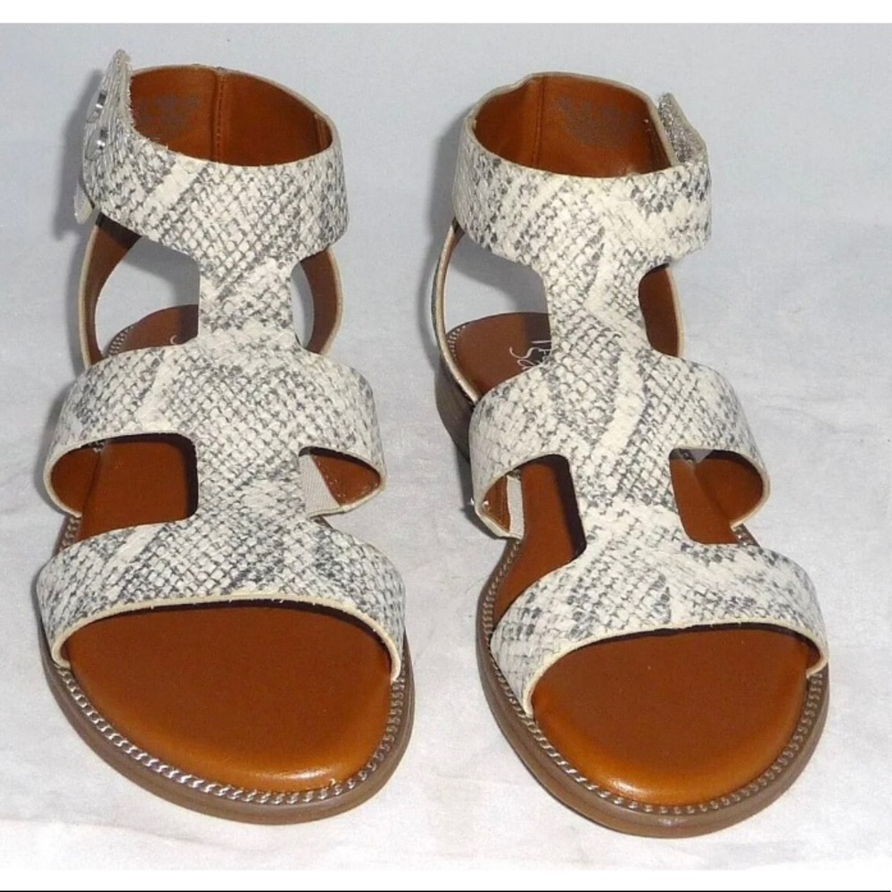 NEW Franco Sarto Women Genevia Gladiator Snakeskin Print Strappy Sandals 7.5M